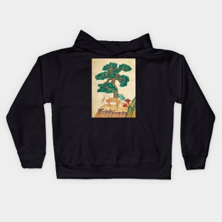 Minhwa: Deer and Pine Tree (Korean traditional/folk art) Kids Hoodie